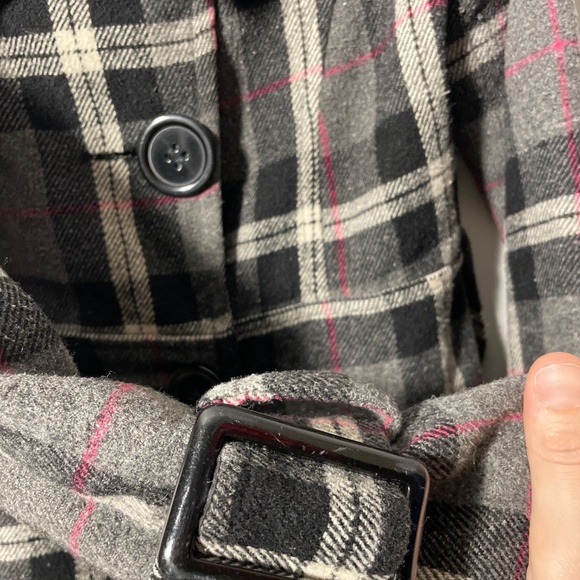 Plaid coat with belt - Picture 4 of 5